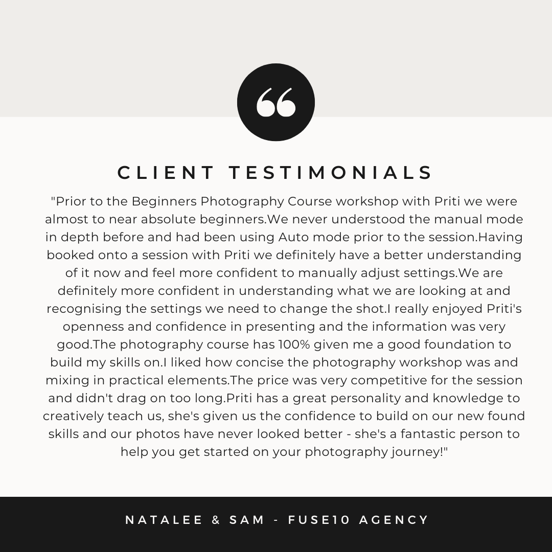 photography course testimonial