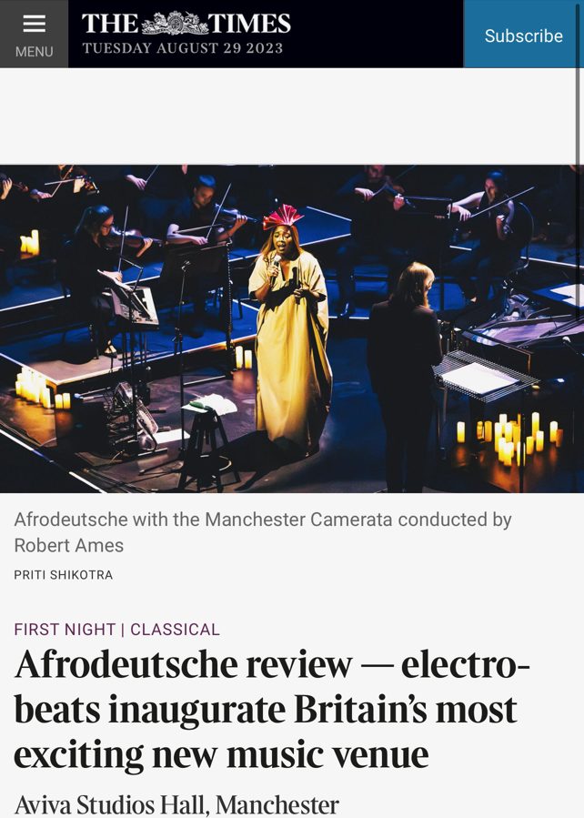 afrodeutsche manchester international festival 2023 image published to the times online